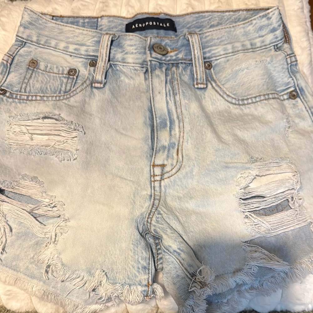 Aeropostale Women's Light Blue Denim Shorts